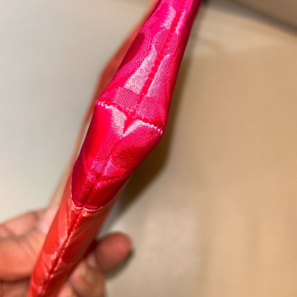 Coach Color Block Pink and Red Cosmetic Bag Clutch - Picture 9 of 10